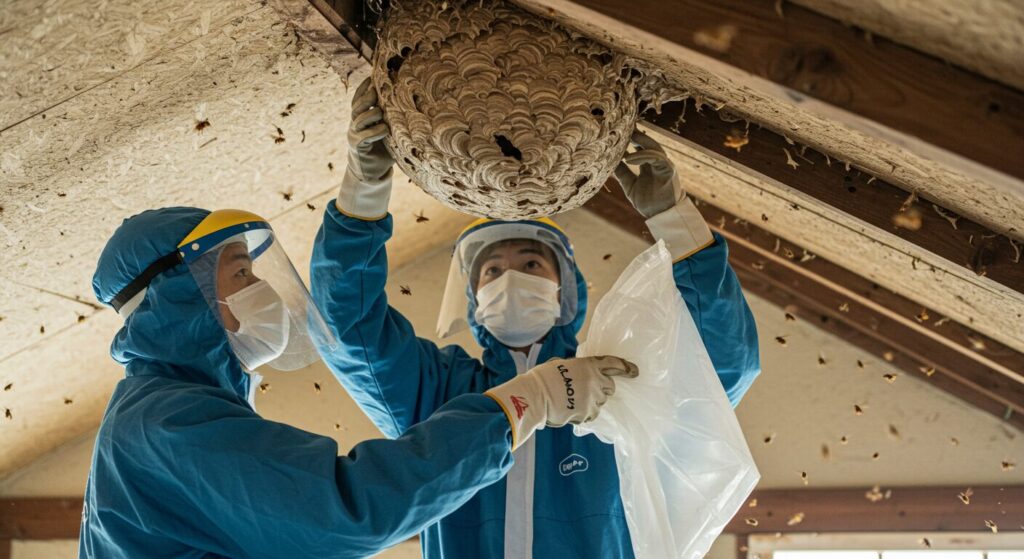 危険なスズメバチ駆除　ライフパートナーズ札幌