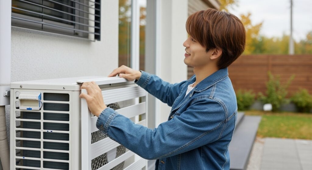 室外機カバーの設置