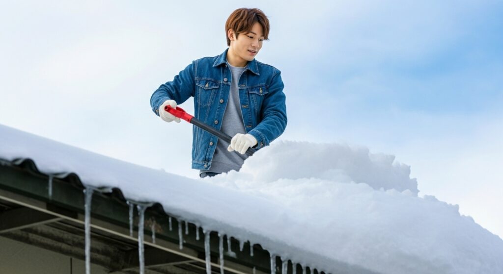 札幌の屋根の雪下ろし