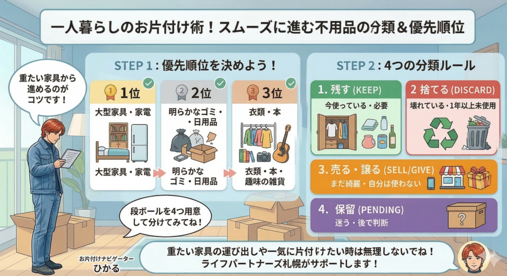 捨てる物の判断基準と優先順位