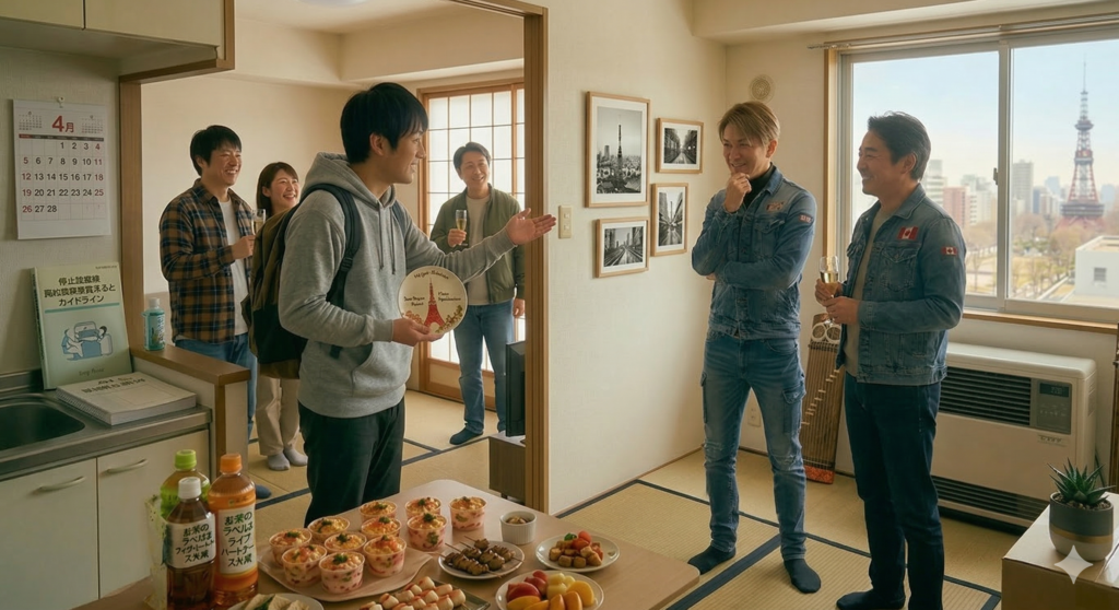 作業が終了し雑談してる様子